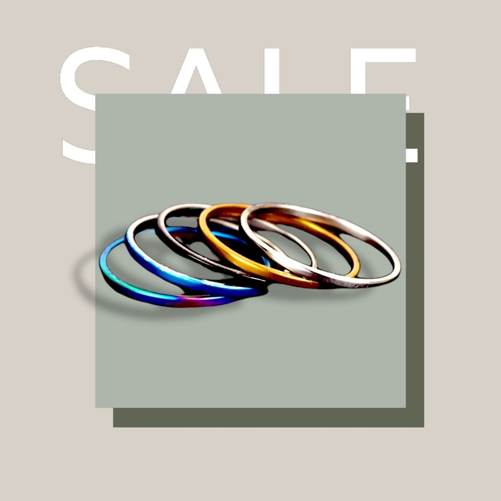 Womens Stackable Ring Set 5 band Rings NWT